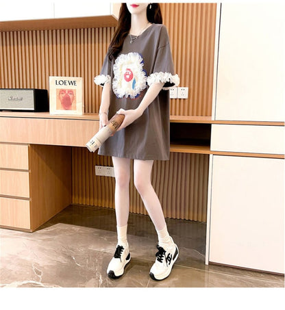 新作 個性的なデザイン 好感度満載 ラウンドネック  Tシャツ カットソーins-8405