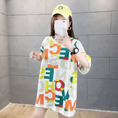 売り切れ必至 個性派 カラーマッチング プリント全2色 半袖Tシャツ カットソー ins-8556