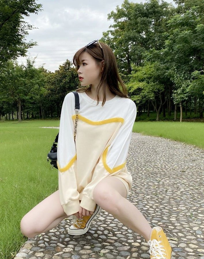 好感度UP カジュアル シンプル スウェットins-8098