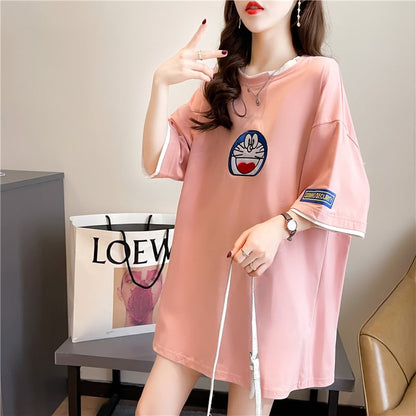 好感度満載 ラウンドネック プリント Tシャツ カットソー全3色ins-8223