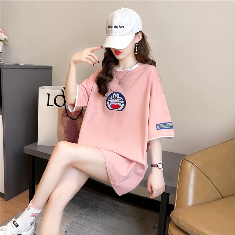 好感度満載 ラウンドネック プリント Tシャツ カットソー全3色ins-8223
