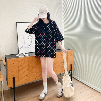 着回し力抜群 個性派 カジュアル  ゆったりトップス 半袖Tシャツ 全2色ins-8263