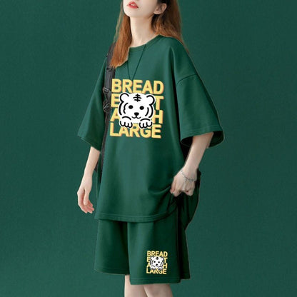 大人可愛い ルーズ  半袖Ｔシャツⅹパンツセット全5色 男女兼用ins-6555