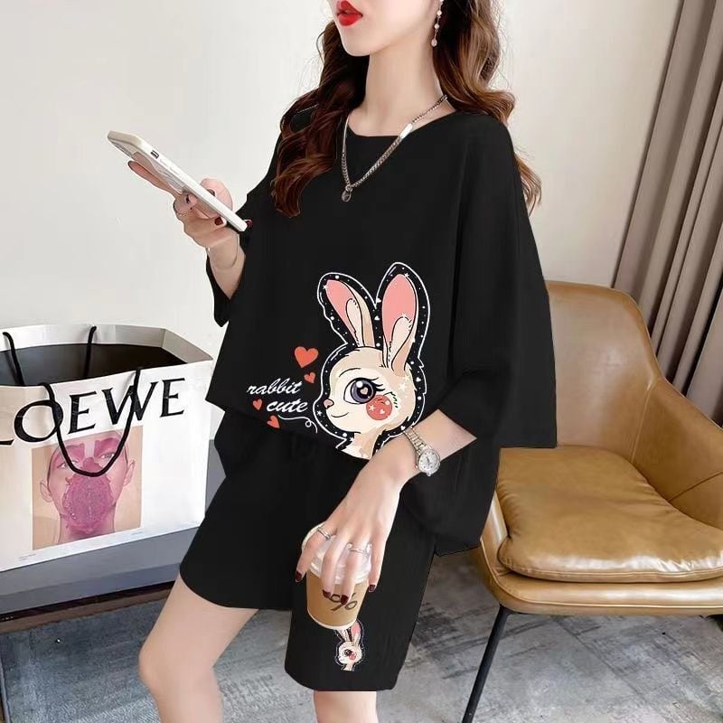 今季マストバイ 大人可愛い ルーズ  半袖Ｔシャツⅹパンツセット全3色 ins-8202