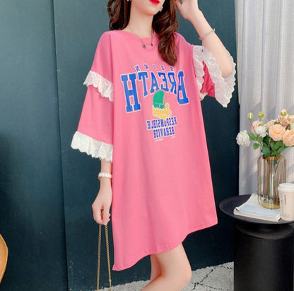 話題沸騰中  プリント ビッグロゴ ゆったり 半袖Tシャツ 全3色ins-8252