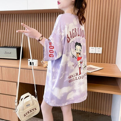 超人気 ロゴ プリント  ゆったり 3色 半袖Tシャツins-8348