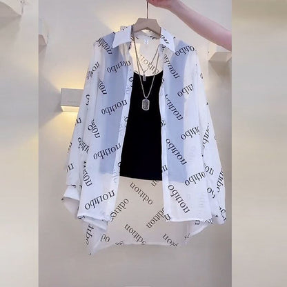 売り切れ必至 オシャレ度満点 透け感 日焼け対策 シャツ ins-8116