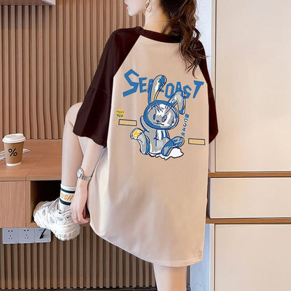 定番シンプル 4色選択可 プリント  Tシャツ カットソーins-8274