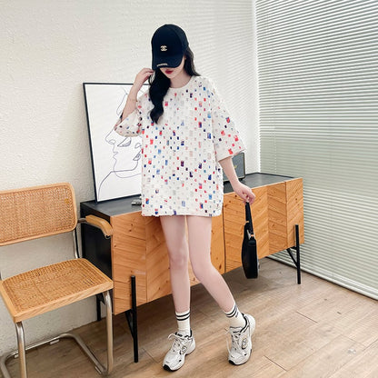 着回し力抜群 個性派 カジュアル  ゆったりトップス 半袖Tシャツ 全2色ins-8263