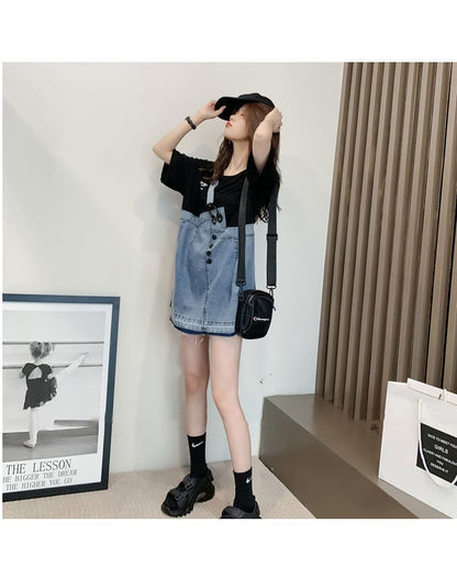 個性的なデザイン 一目惚れ 2色選択可  レイヤード風  Tシャツ カットソーins-8286