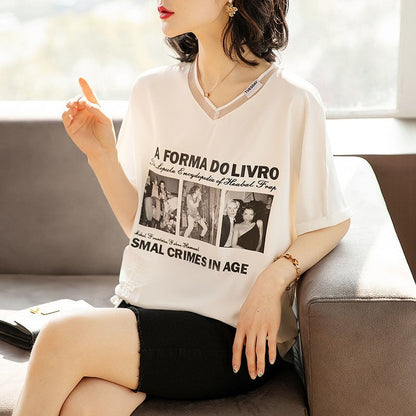 話題沸騰中 着回し力抜群 ファッション プリント 2色選択 半袖Tシャツins-8621