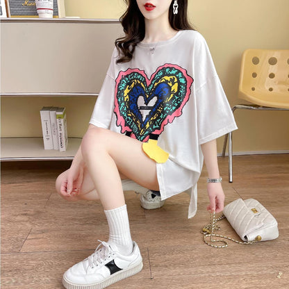 おすすめ カジュアル シンプル ゆったり 半袖Tシャツins-8136