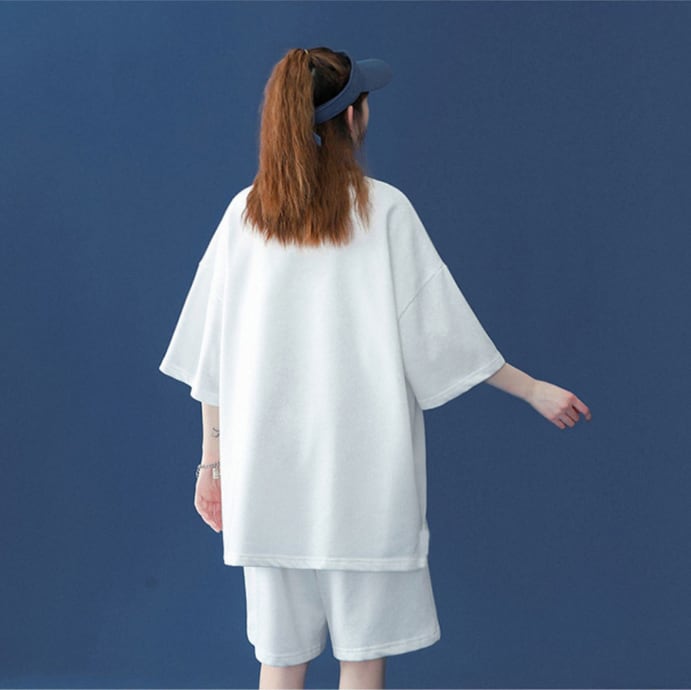 大人可愛い ルーズ  半袖Ｔシャツⅹパンツセット全5色 男女兼用ins-6555