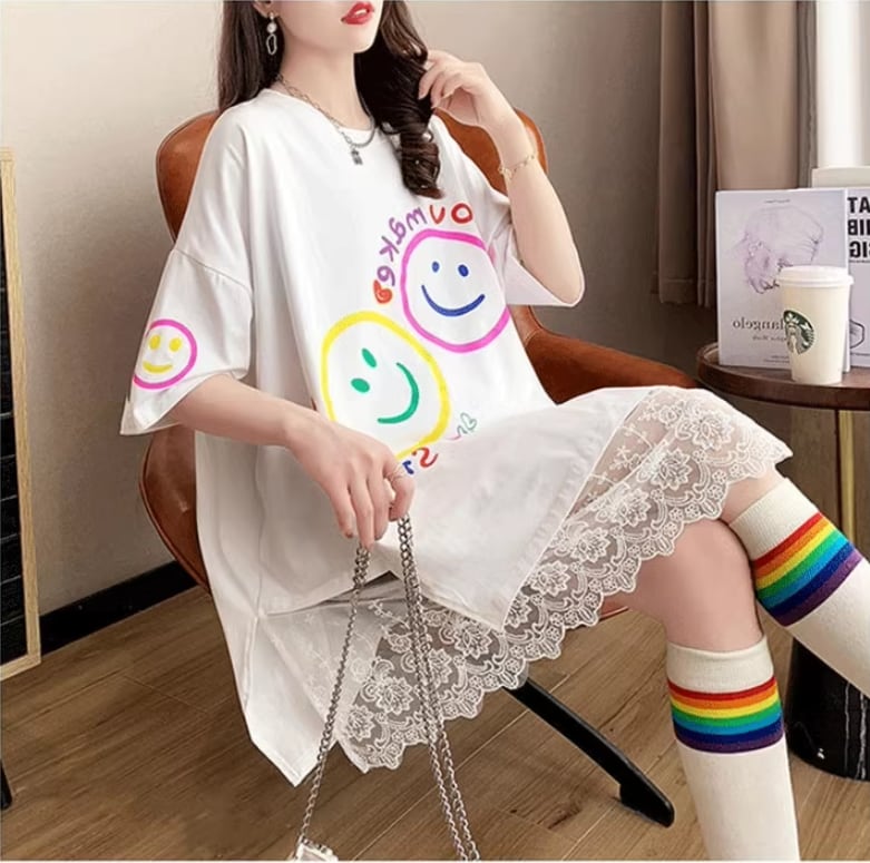 新作 レイヤード風 ロゴ プリント ゆったり 半袖 Ｔシャツ 全3色ins-4948