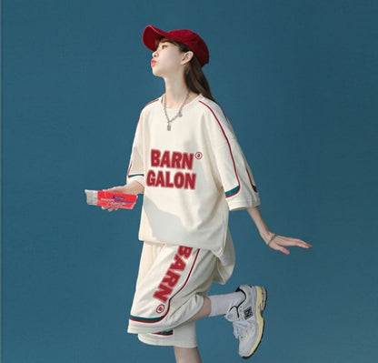 大好評 カジュアル ファッション ルーズ半袖Ｔシャツⅹパンツセットins-6539