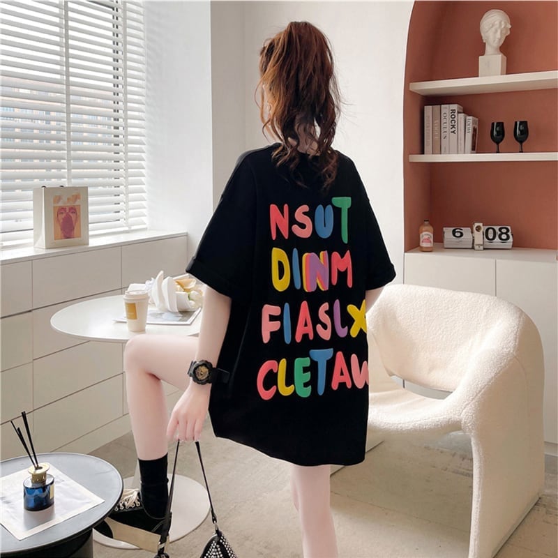 オシャレ度満点 一目惚れ アルファベット Tシャツ カットソーins-3071