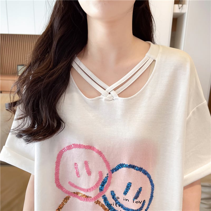 今季マストバイ  特別デザイン スウィート プリント 全2色 半袖Tシャツins-8538