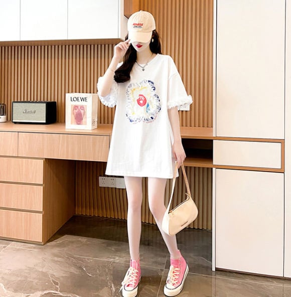 新作 個性的なデザイン 好感度満載 ラウンドネック  Tシャツ カットソーins-8405