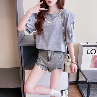 売り切れ必至 個性派 簡潔 ファッション  全3色 半袖Tシャツins-8514