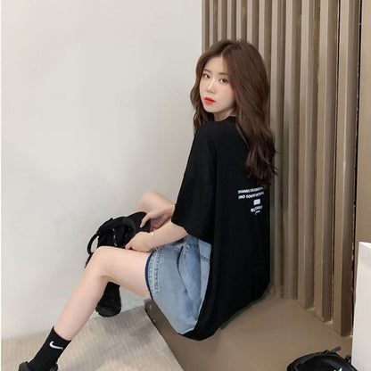個性的なデザイン 一目惚れ 2色選択可  レイヤード風  Tシャツ カットソーins-8286
