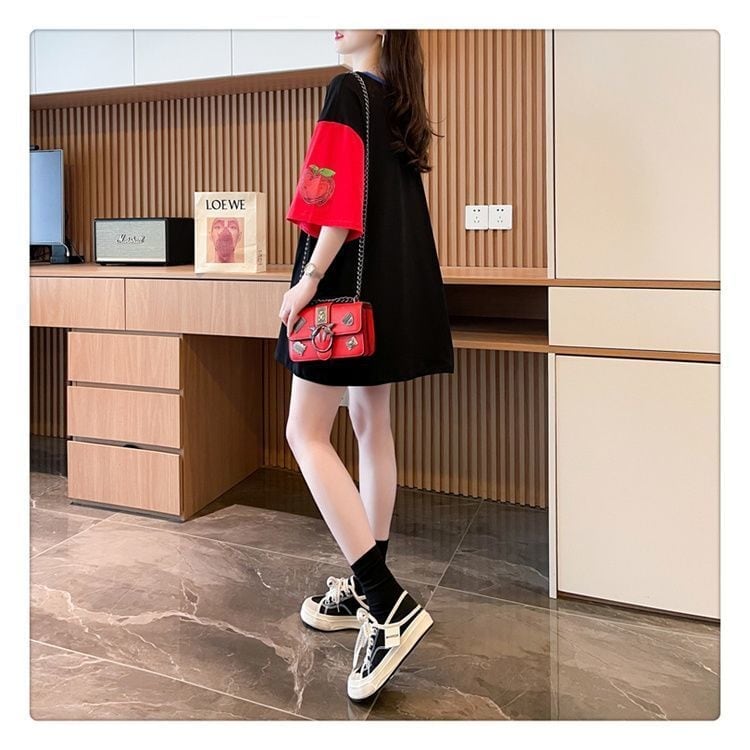 おすすめ 個性派 アルファベット プリントTシャツ ゆったり半袖ins-8090