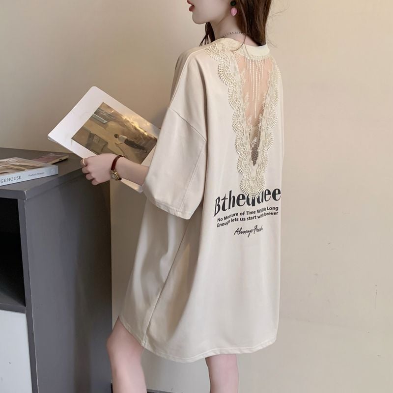 話題沸騰中 アバンギャルド レース 切り替え ホットダイヤモンド 3色選択 半袖Tシャツins-8547