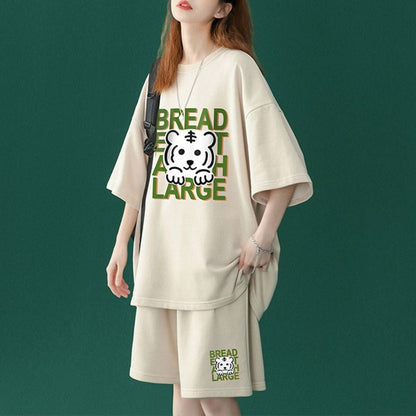 大人可愛い ルーズ  半袖Ｔシャツⅹパンツセット全5色 男女兼用ins-6555
