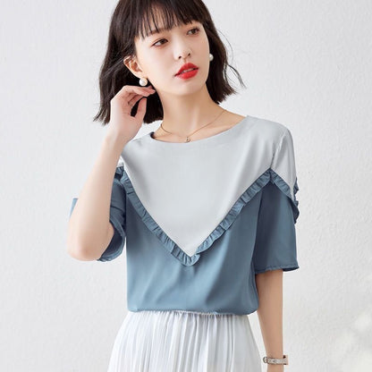 【半額！期間限定！！】 定番シンプル ファッション 上質 シフォン 半袖ins-6595