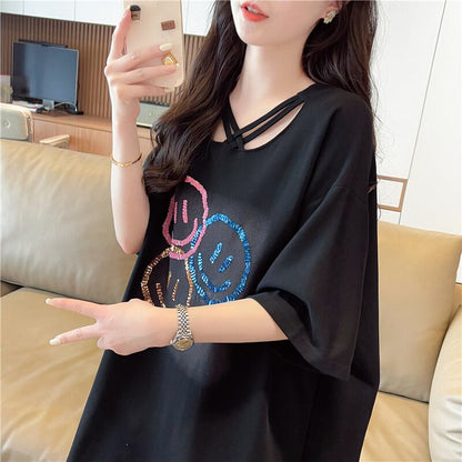 今季マストバイ  特別デザイン スウィート プリント 全2色 半袖Tシャツins-8538