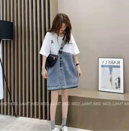 個性的なデザイン 一目惚れ 2色選択可  レイヤード風  Tシャツ カットソーins-8286