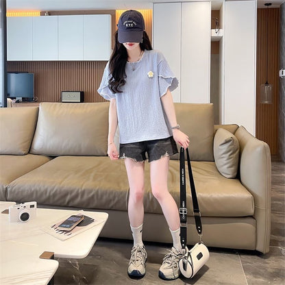 美人度アップ キュート スウィート 5色選択 半袖Tシャツins-8578
