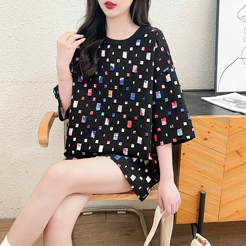 着回し力抜群 個性派 カジュアル  ゆったりトップス 半袖Tシャツ 全2色ins-8263