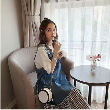 話題沸騰中 オシャレ度満点 切り替え 半袖Ｔシャツ＋ワンピース セットアップins-8322