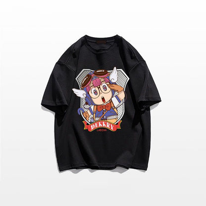 新商品 カジュアル ゆったり プリント 5色 半袖Tシャツins-8239