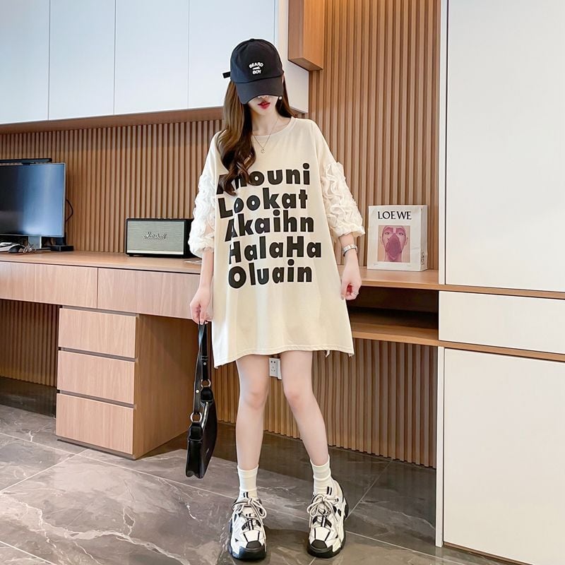 ファッション 個性派 切り替え プリント 3色選択 半袖Tシャツins-8548
