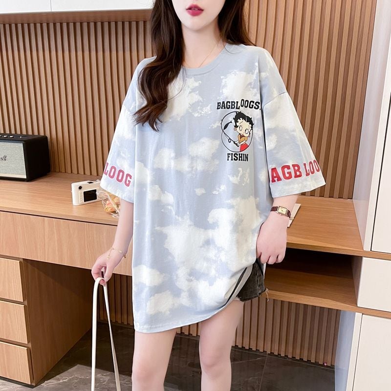 超人気 ロゴ プリント  ゆったり 3色 半袖Tシャツins-8348