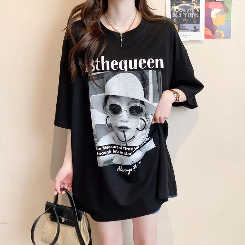 話題沸騰中 アバンギャルド レース 切り替え ホットダイヤモンド 3色選択 半袖Tシャツins-8547