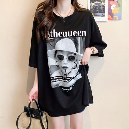 話題沸騰中 アバンギャルド レース 切り替え ホットダイヤモンド 3色選択 半袖Tシャツins-8547