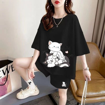 大人可愛い  上質 半袖Ｔシャツⅹパンツセット全4色 男女兼用 ins-6551