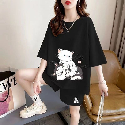 大人可愛い  上質 半袖Ｔシャツⅹパンツセット全4色 男女兼用 ins-6551