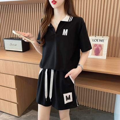 売り切れ必至 ルーズ  半袖Ｔシャツⅹパンツセット全2色ins-8190