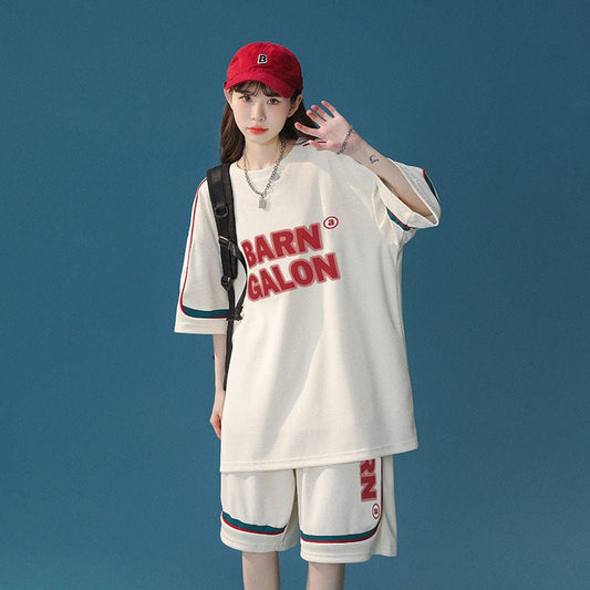 大好評 カジュアル ファッション ルーズ半袖Ｔシャツⅹパンツセットins-6539