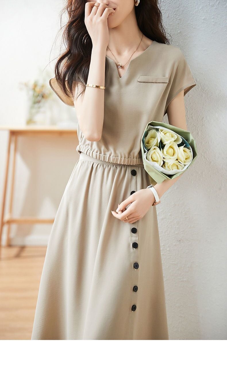 売り切れ必至 オシャレ度満点 シンプル ブラウス＋ワンピース セットアップins-8356
