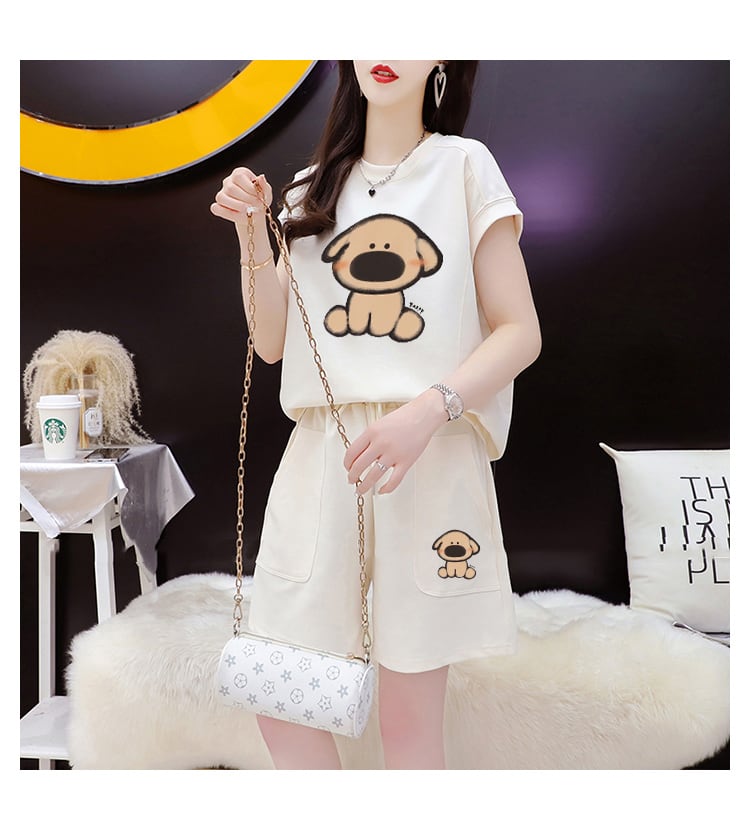 売り切れ必至 カジュアル キュート 半袖Ｔシャツⅹパンツセット全3色 ins-8266
