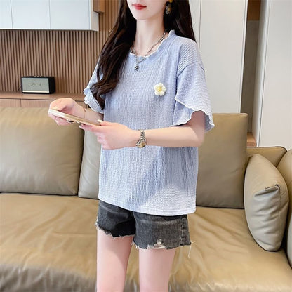 美人度アップ キュート スウィート 5色選択 半袖Tシャツins-8578