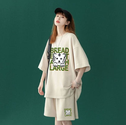 大人可愛い ルーズ  半袖Ｔシャツⅹパンツセット全5色 男女兼用ins-6555
