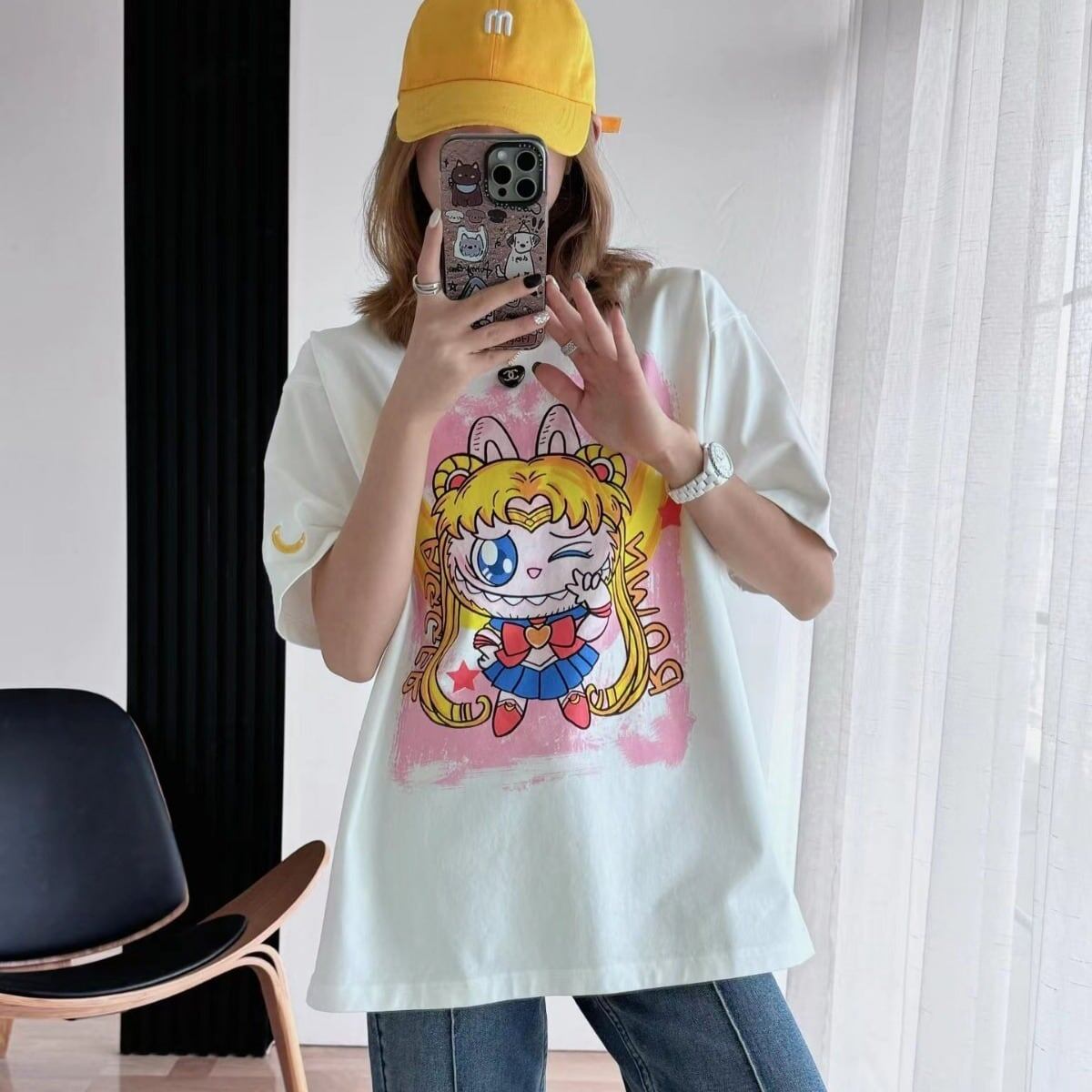 今季も大流行 刺ロゴ ゆったり ユニセックス 全3色 半袖 Tシャツ  ins-4852
