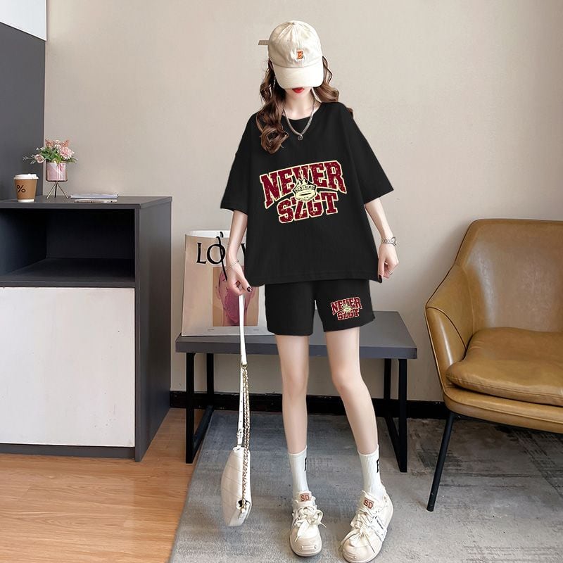売り切れ必至 カジュアル プリント 半袖Ｔシャツⅹパンツセット全2色 ins-8549