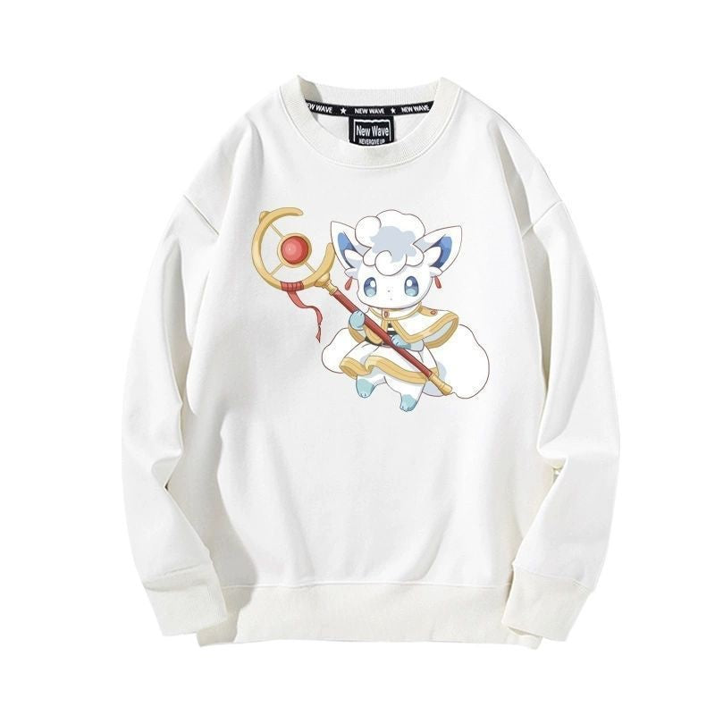 【裹起毛】 葬送のフリーレン キャラクター 魅力的 ラウンドネックスウェット-A2007