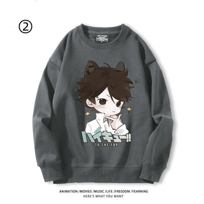 【裹起毛】高級感  ラウンドネックスウェット-A1971